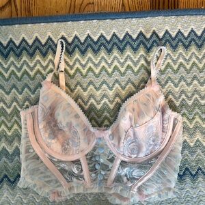 For Love And Lemons Delicate Pink Lace Corset top